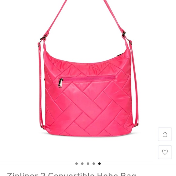 LUG Zipliner 2 Convertible Hobo Crossbody Backpack~Magenta~NWOT - Picture 4 of 7